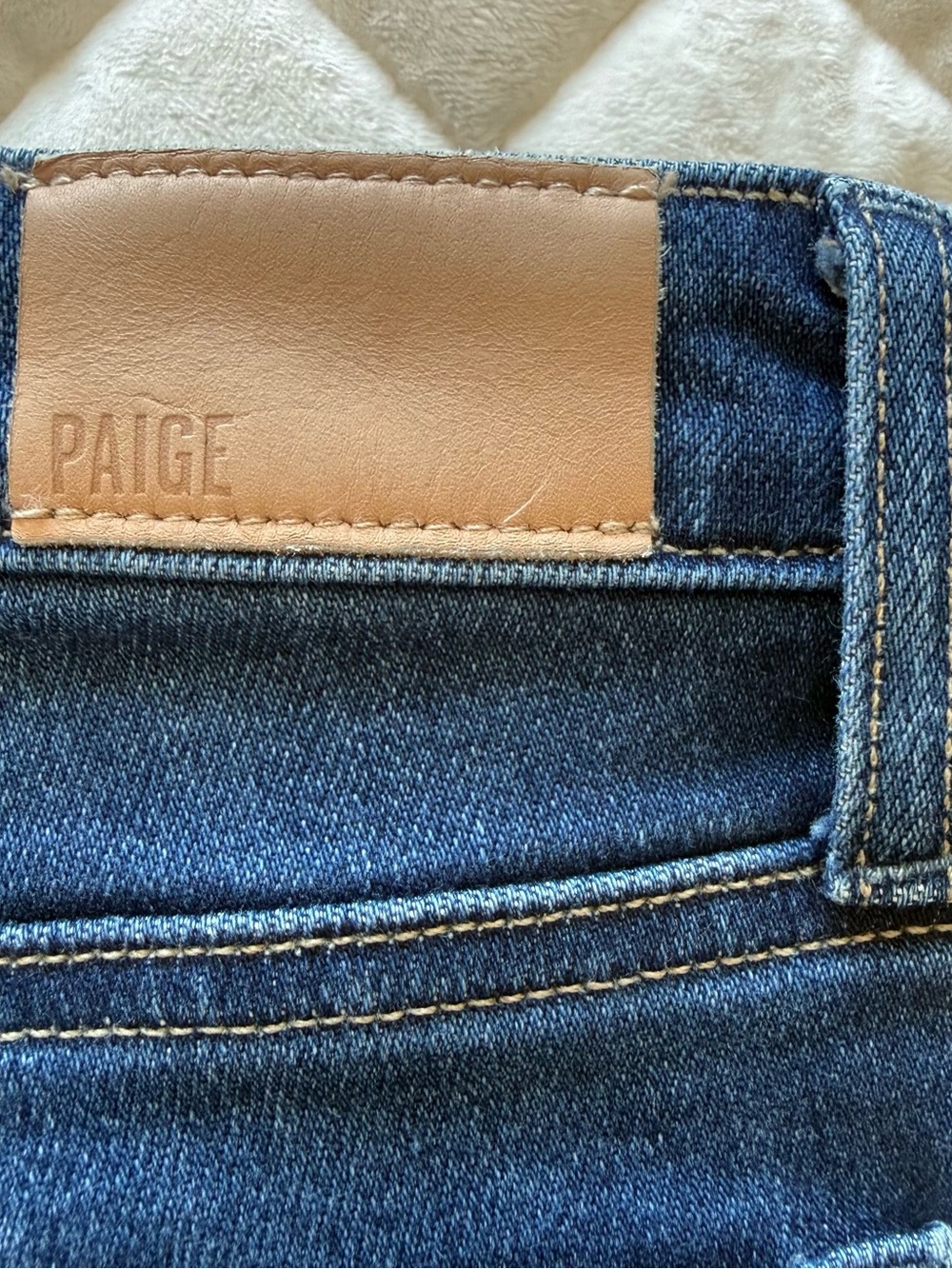 PAIGE Cindy High Rise Slim Straight Leg Jeans Raw Hem Blue Women’s Size 26 - Picture 7 of 11